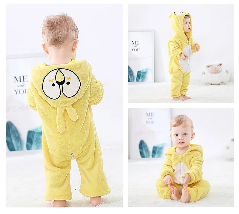 

Baby Animal Rompers Cartoon Inflant Clothing Winter Jumpsuit Kigurumi Romper For Babies Outfits Boys Girls Panda Stitch Costumes