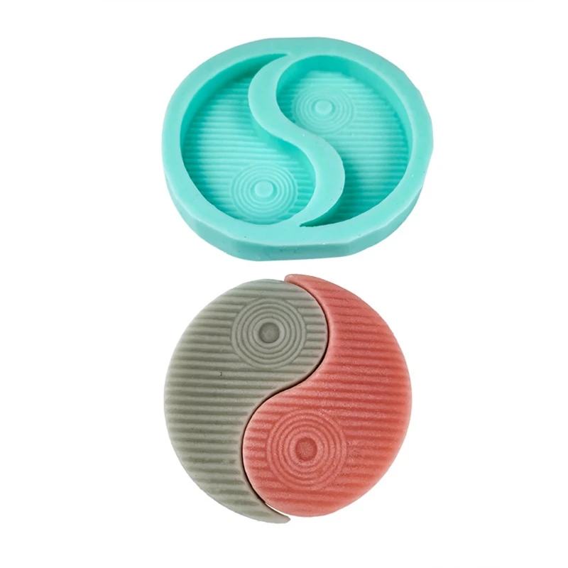 

Yin Yang Puzzle Coasters Resin Mold for Drinks Tai Chi Tea Mat Silicone Molds P9YF