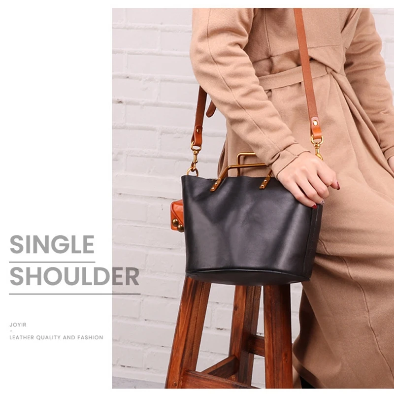 Ручная работа наплечная задняя переносная женская кожаная сумка из яловой кожи