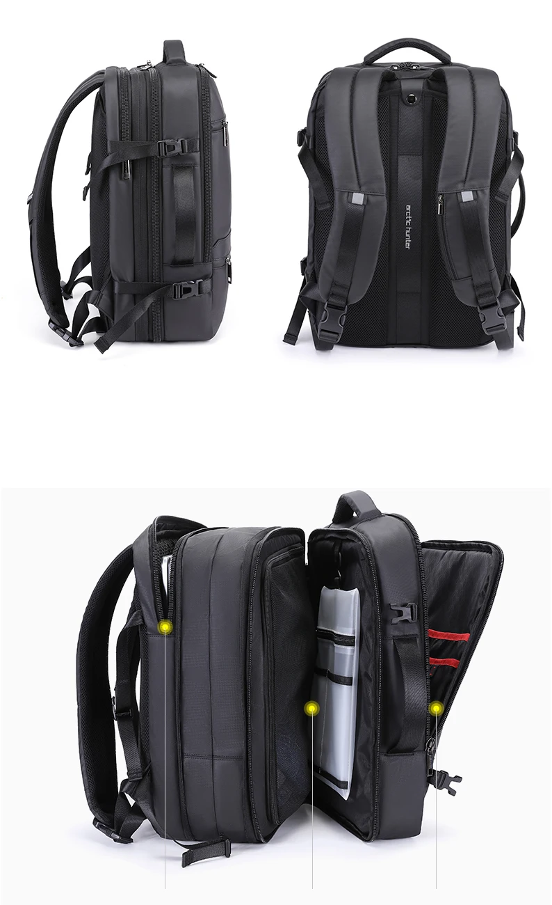 Мужской рюкзак ARCTIC HUNTER 35L, 17 дюймов, с usb зарядкой, мужской, многослойный, вместительный, для путешествий, бизнес, Mochila для мужчин