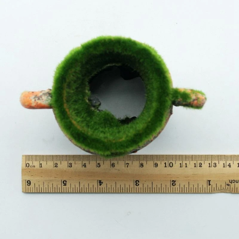 2 шт. аквариума украшения из смолы для рыбы креветки бак пейзаж 1 ваза с мох и