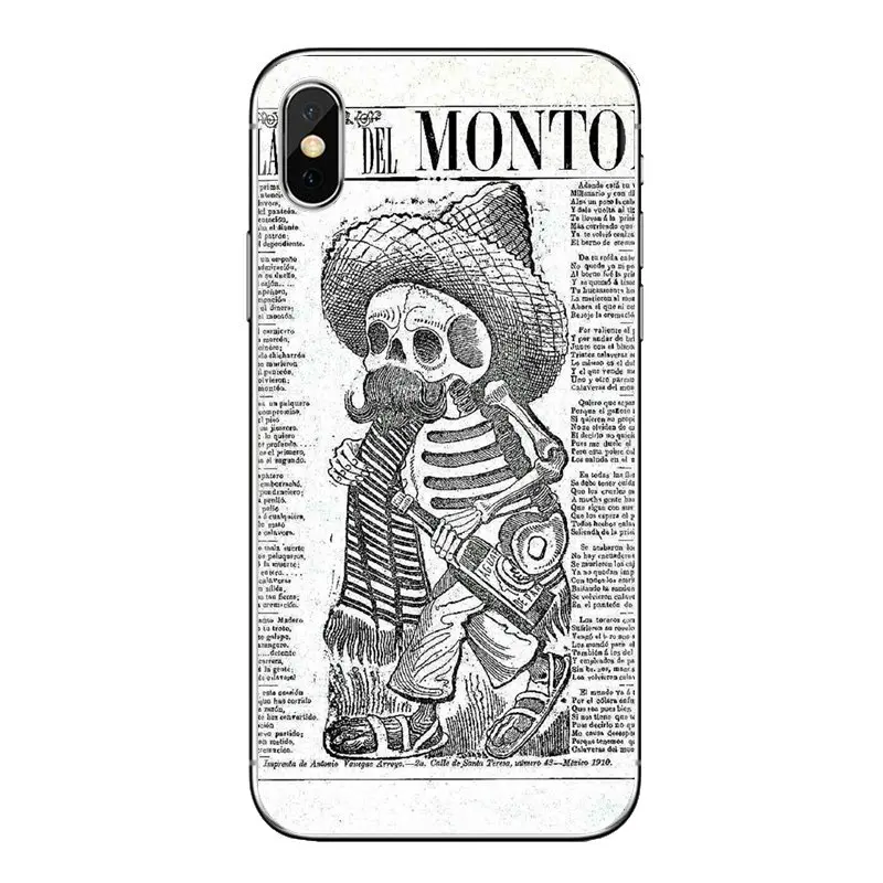 Для iPod Touch Apple iPhone 4 4s 5 5S SE 5C 6 6S 7 8 X XR XS Plus MAX мексиканский Скелет сахарный череп