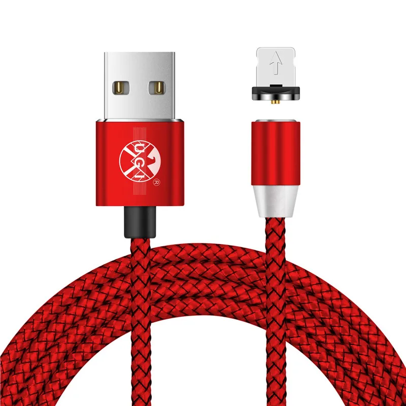 Red IOS Cable UGI 2.4A Тип C/iOS/Micro USB Android круглый сильный Магнитный зарядный кабель Лот - Цвет: Red IOS Cable