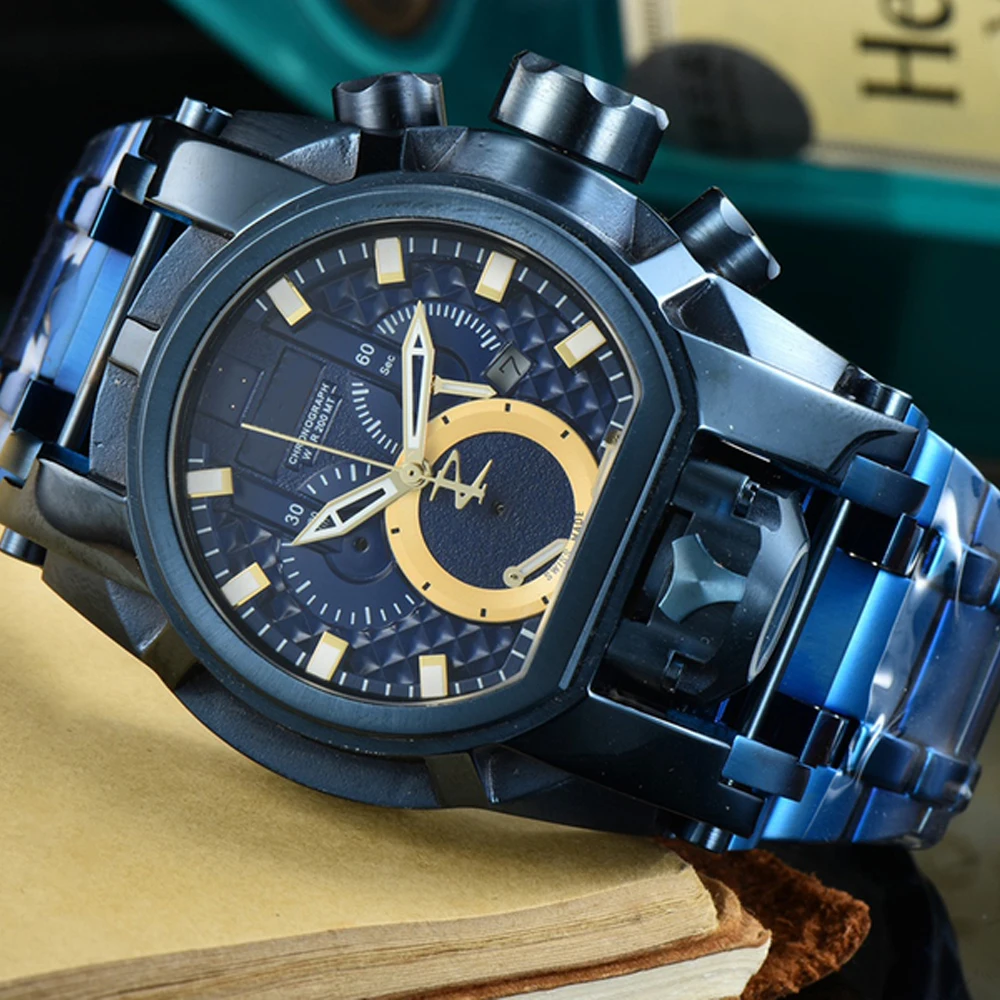 

Undefeated Sport Men's Quartz Bolt Zeus Watch 52mm Stainless Luminous Chronograph Invicible Invicto Dropshipping Reloj De Hombre