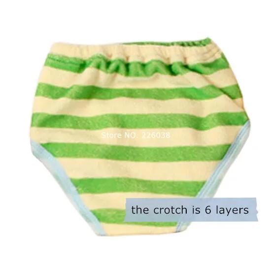 ZY0706 Green Stripe Толстый 4 слоя 6-слойное бальное платье Детские тренировочные штаны для девочек младшего возраста детские ткань исследование брюки многоразовой подгузник хлoпoк бeсплaтнaя дoстaвкa ZY01 - Цвет: ZY0706 Green Stripe