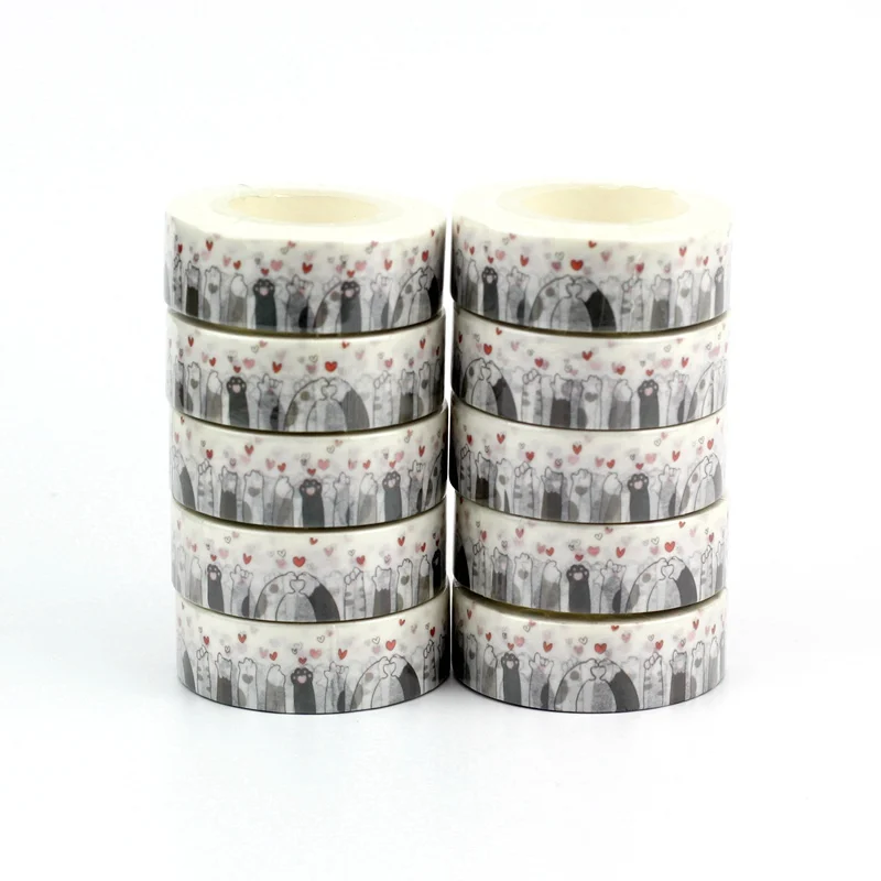 

NEW 10pcs/Lot Decorative Kawaii Cat Paw Washi Tapes Japanese Paper for Bullet Journal Scrapbooking Masking Tape Cute Stationery