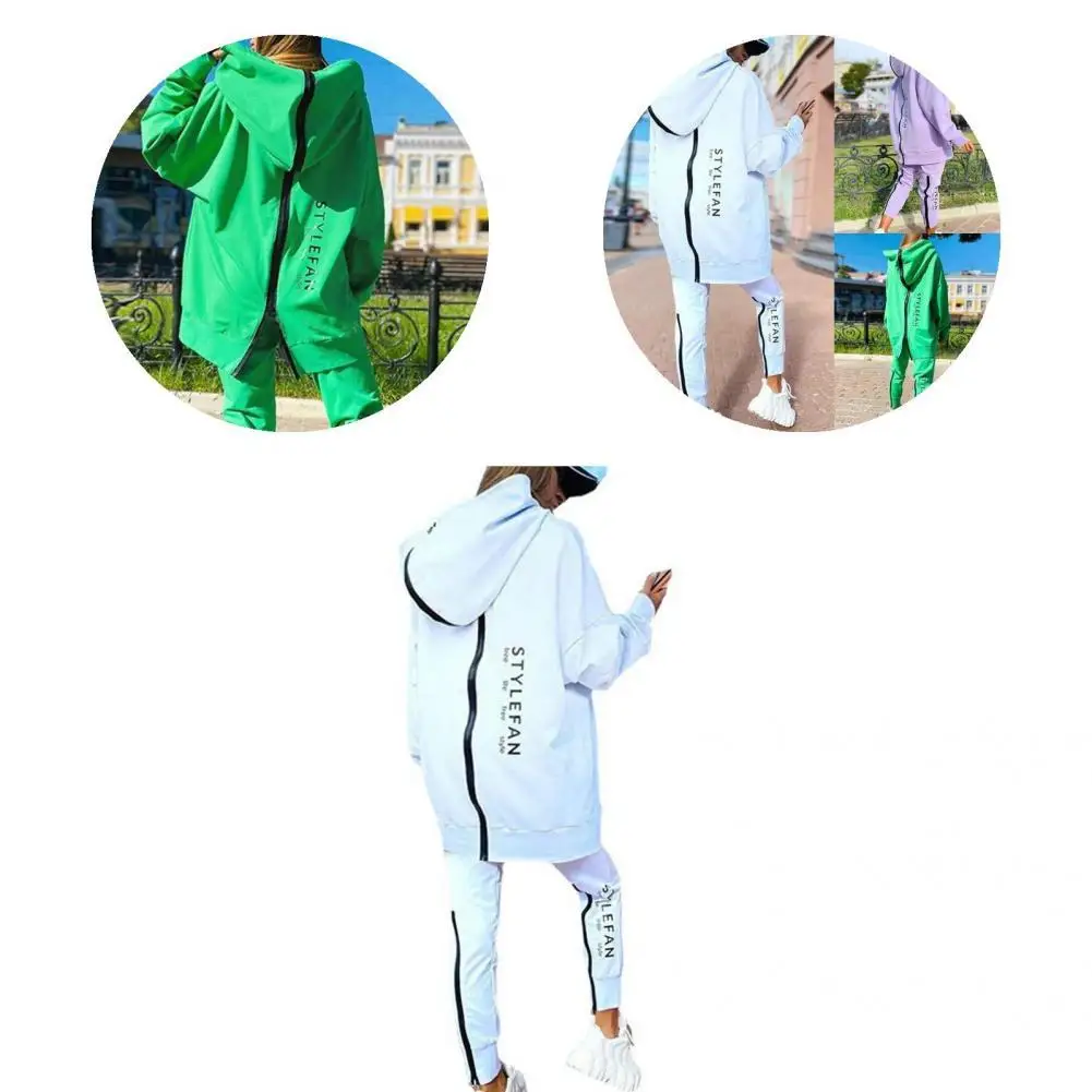 

Straight Cold Resistant Back Zipper Loose Long Sporty Outfit for Party