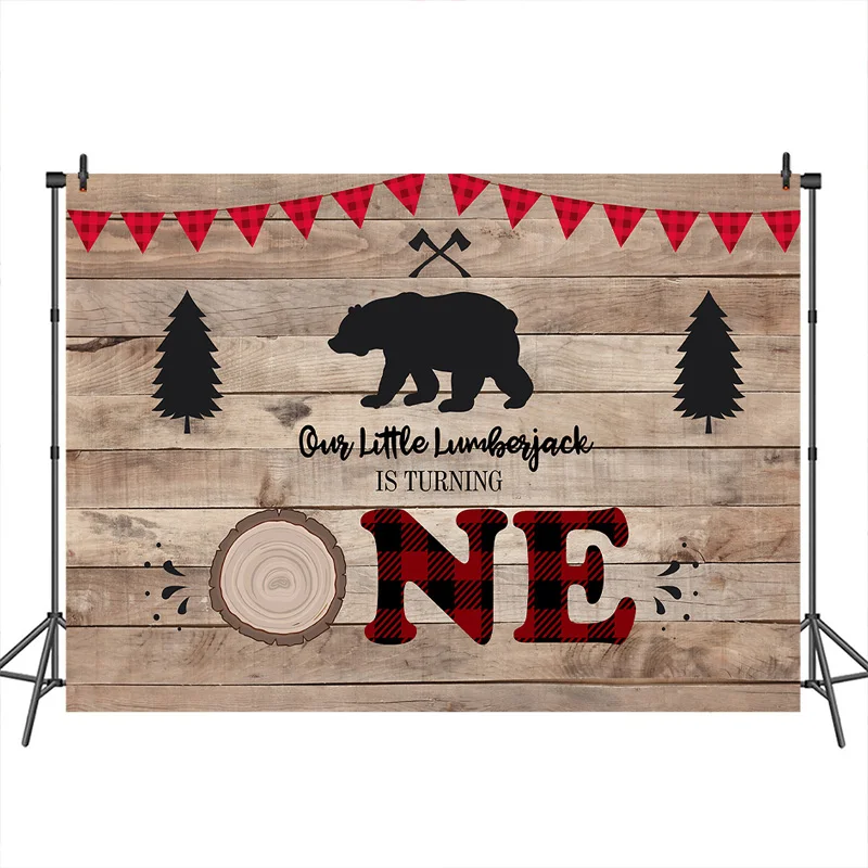 Фон для фотосъемки Neoback Baby Shower деревянный плакат с медвежонком декоративные фоны