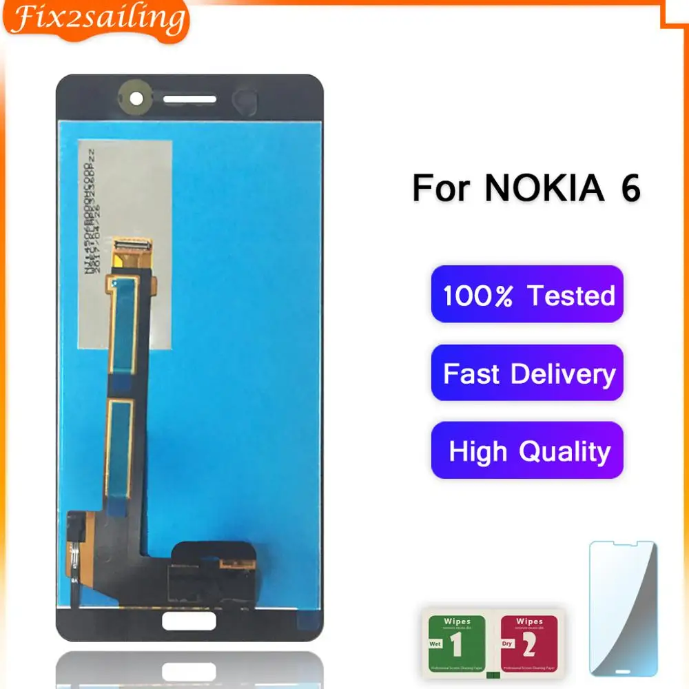 Для Nokia 6 ЖК-дисплей с сенсорным экраном дигитайзер в сборе запасные части TA-1021