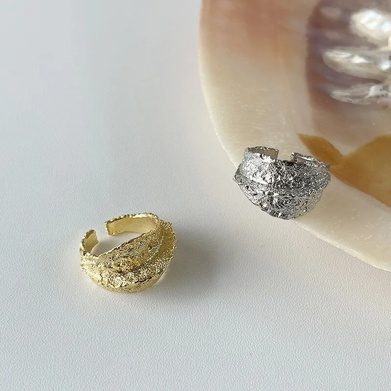 

Кольца из настоящего серебра 925 пробы для женщин, модные свадебные кольца с широкими шипами, модные ювелирные изделия, большие Регулируемые ...