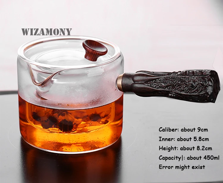 

1PCS WIZAMONY Newest Japanese Customized Glass Multi Function Fair Mug Tea Strainer Tea Boil Pot Teaset Heat Resistant