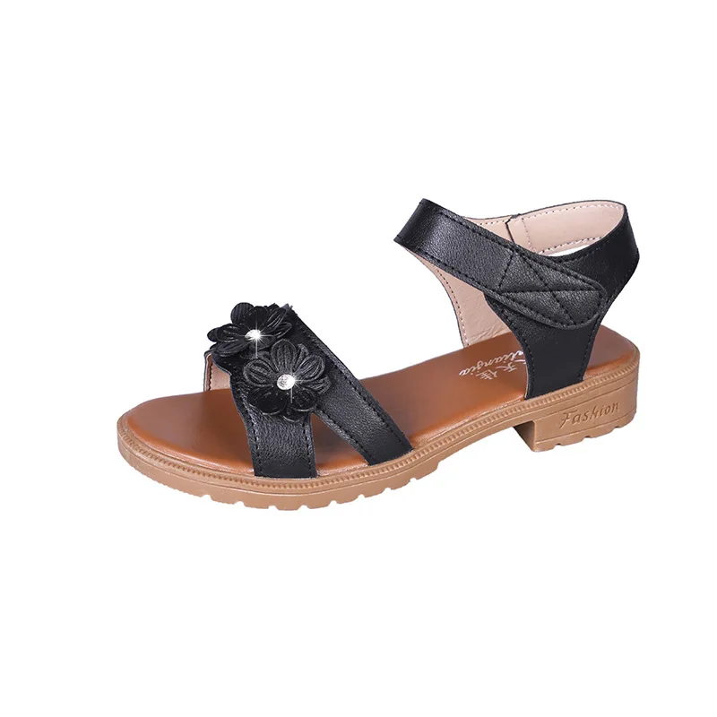

Female Sandal Shoes 2021 Women's Open Toe Block Heels Girls Comfort New Peep Chunky Summer Fashion Low Basic Back Strap Flower S