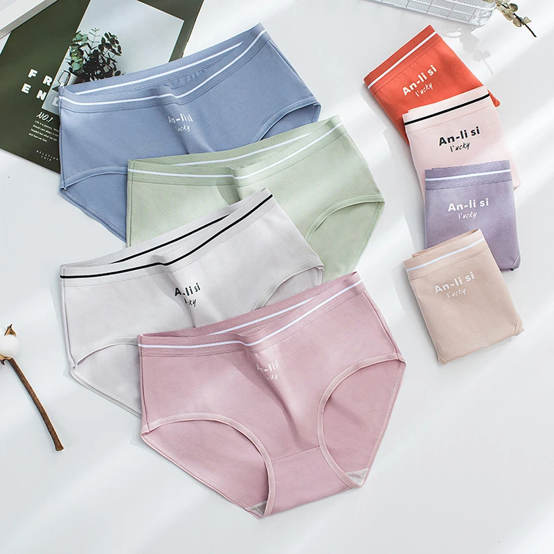 3 шт./компл. женское нижнее белье большого размера со средней талией однотонные