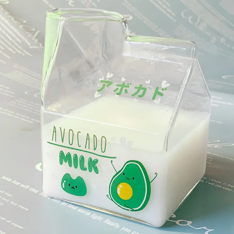 380 мл квадратная молочная стеклянная коробка кружка прозрачная чашка квадратное