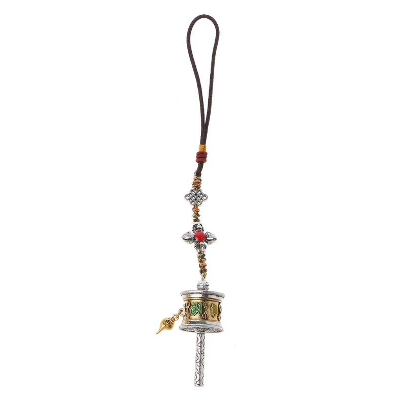 

1Pc Tibet Prayer Wheel Spinner Key Chain Om Mani Padme Hum Spirited Tibetan Nepal Carving Rotatable Keyring Buddhism Jewelry