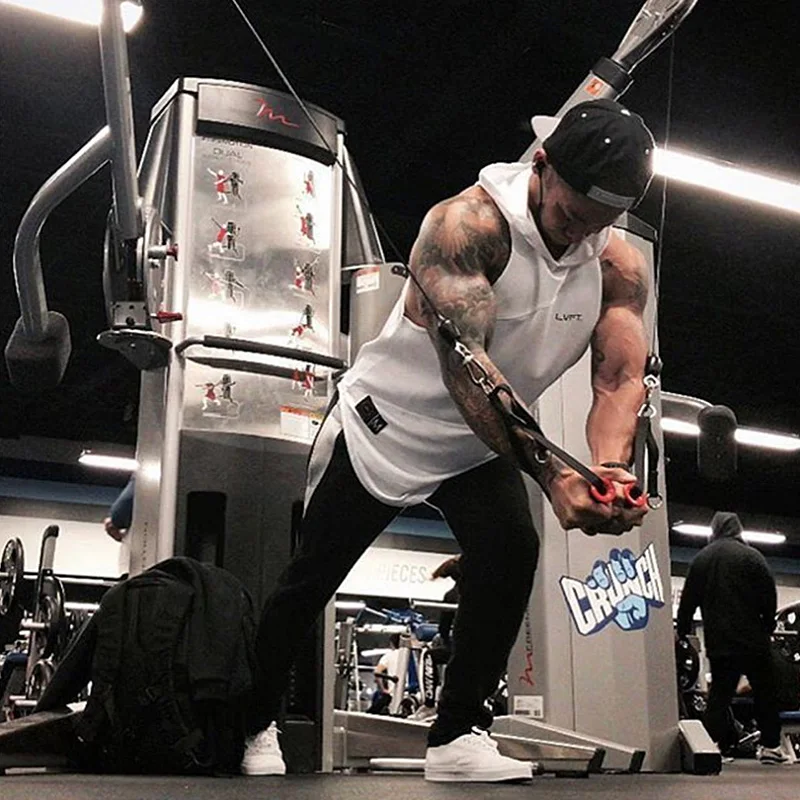 Мужская спортивная одежда без рукавов с капюшоном жилет для фитнеса бега