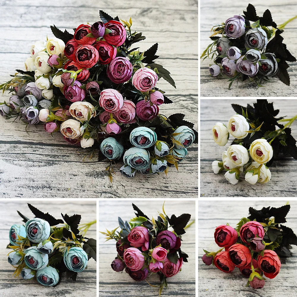 пионы искуственные 6 вилок/9 головок букет искусственные цветы Роза красивый