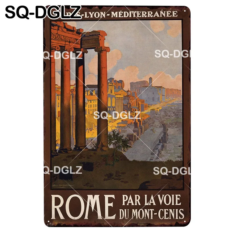 [SQ-DGLZ] винтажные металлические знаки римского города домашний декор жестяные