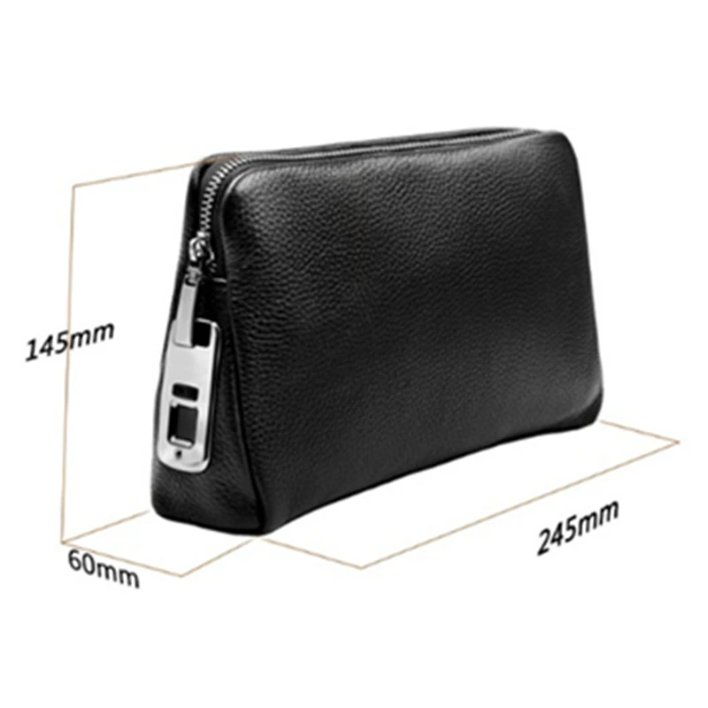 

Men's Fingerprint Bags for men Leather Hand Bag Male Long Money Wallets Mobile Phone Pouch Men Messenger Bag Anti-Theft Purses