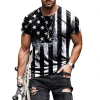new american flag 3d printed t shirt stars and stripes short sleeve mens casual sports workout top 2021 summer