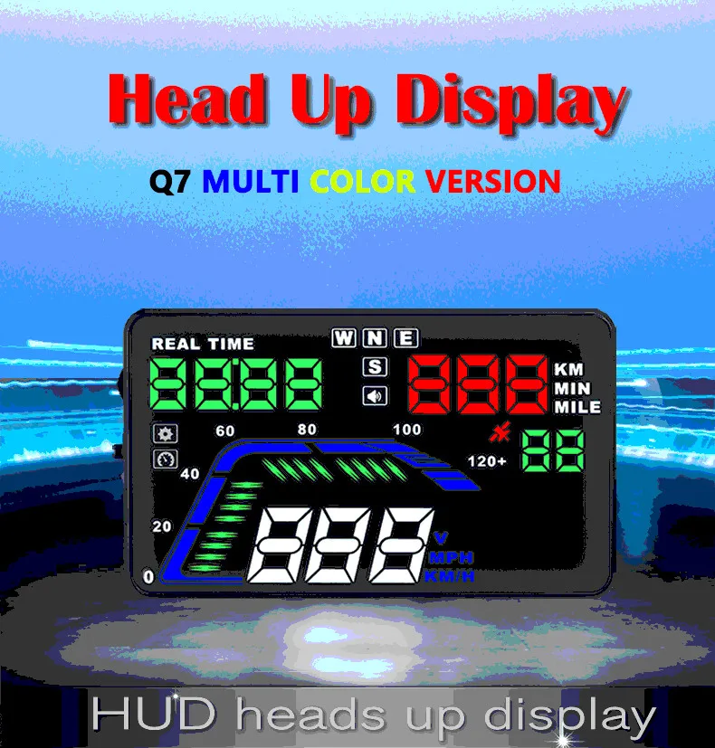 Новинка Q7 GPS HUD цифровой спидометр проектор лобового стекла превышение скорости