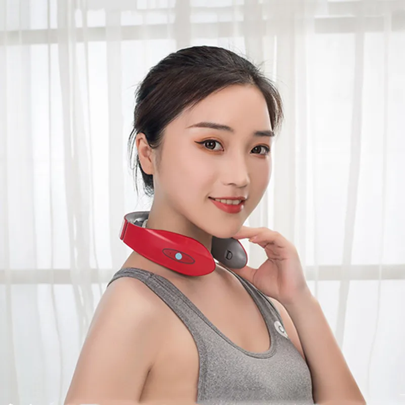 

Electric Pulse Heat Neck Massager Far Infrared Magnetic Therapy Shoulder Massage Machine Smart Cervical Pain Relief Relax Tool