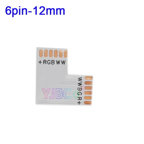 L 6pin 12mm 10 шт. 2pin 3pin 4pin 5pin 6pin l-образный светодиодный разъем для подключения угловых углов RGB RGBW RGBWW 2811 2812 5050 светодиодные ленты - Цвет: L 6pin 12mm