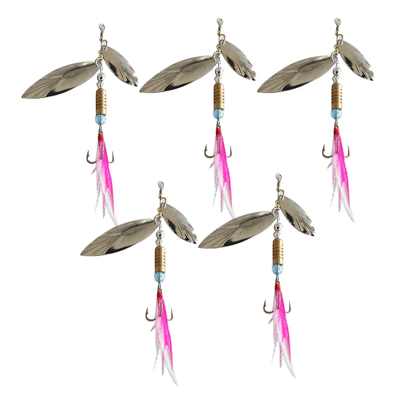 

New Sinking Lifelike Fishing Lure Paillette Tackle Treble Hook Spinner Bait High Quality 5Pcs/Lot