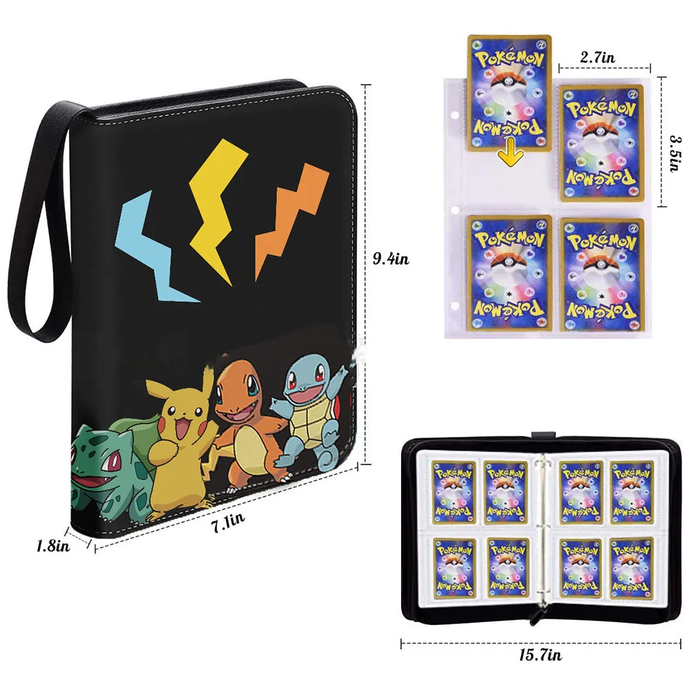 Carpeta de tarjetas de Pok&eacute;mon Go, estuche de almacenamiento port&aacute;til de tarjetas de Anime, &aacute;lbum de coleccionistas, juguete para regalo-2