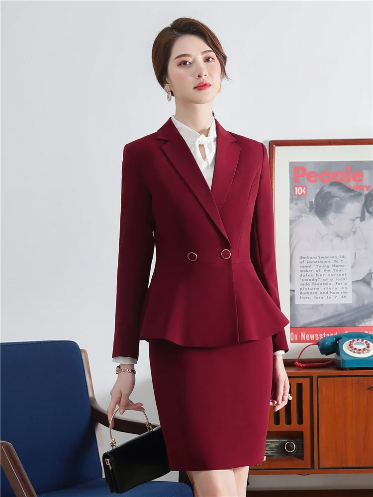 Женский костюм с юбкой комплект из двух предметов юбка и длинным рукавом