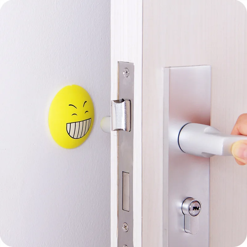 Симпатичные резиновые ручки Smiley защитные ударные рельсы коврик бесшумный задний