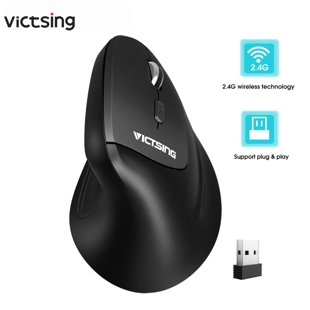 VicTsing 2 4G беспроводная мышь Высокоточная оптическая игровая Вертикальная