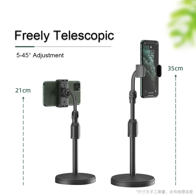 

3 Seats Adjustable Live Stand Right Lights Mobile Phone Stand Broadcast Desk Table Clip Bracket Table Mount Cell Phone Holder