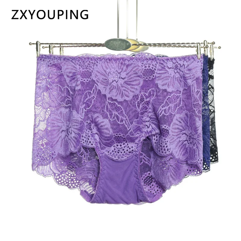 Женские кружевные прозрачные бесшовные трусики с высокой талией нижнее белье