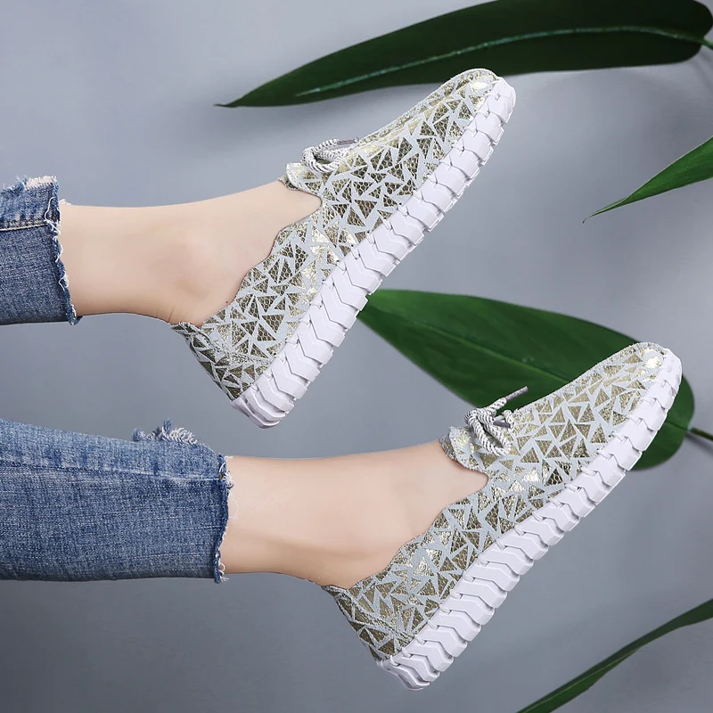 Ladies Spring Flat Loafers Color Matching Women's Shoes Leather Flat Women's Shoes Lace-up Soft Sole Casual Shoes Women's Shoes