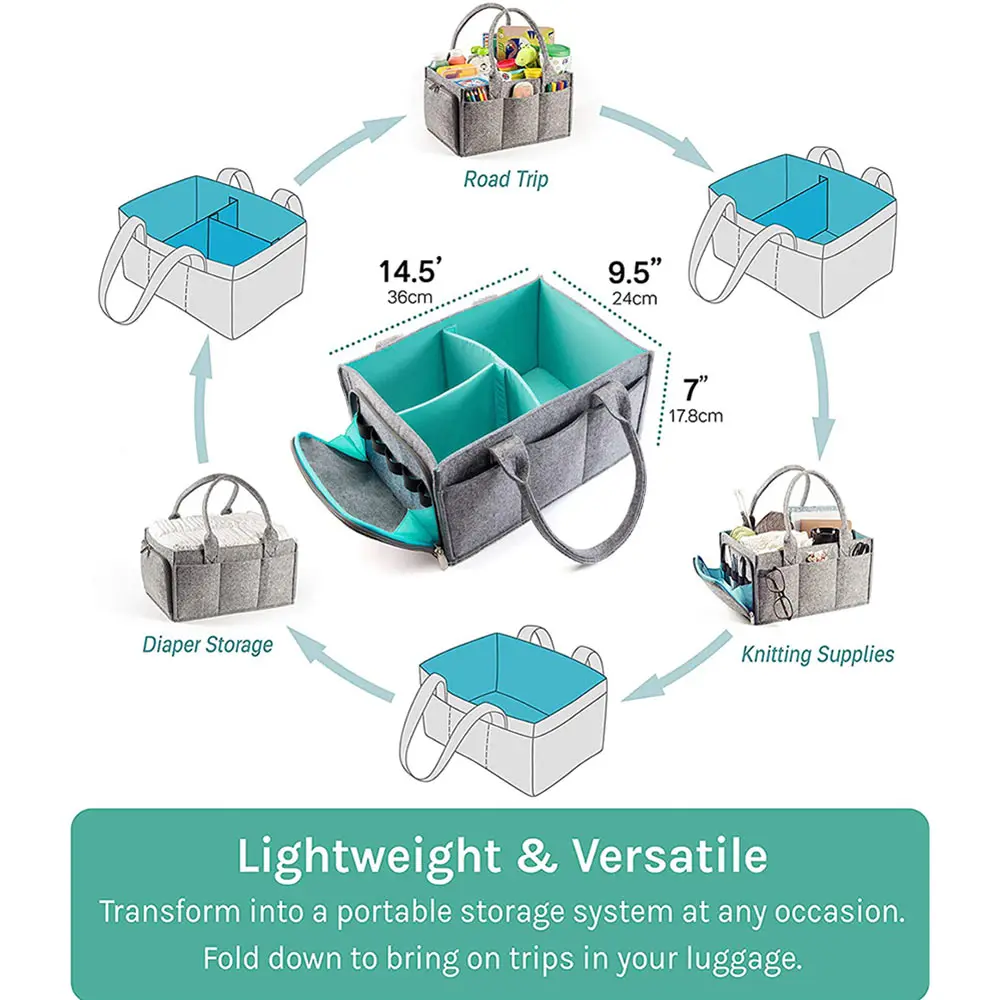 

Mom Nappy Bags Portable Foldable Felt Diaper Storage Bag Clothes Handbag Baby Diaper Organizer Storage Basket Travel Organizer