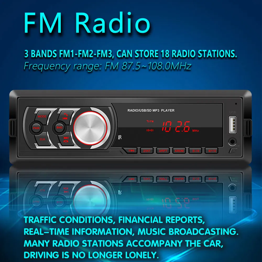 Онлайн Горячая Распродажа 12V автомобиль радио Bluetooth авто плеер MP3 стерео аудио