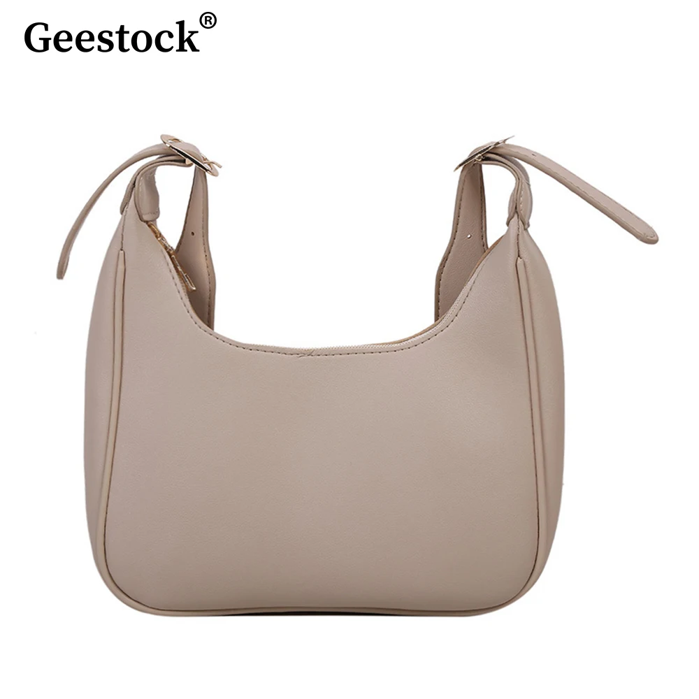 

Geestock Summer Crescent Clutches Bag for Women PU Leather Shoulder Bags Handbag Simple Retro Underarm Bag