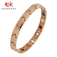 oktrendy women healthy magnetic bracelet stainless steel power therapy pain relieve weight loss magnets bangles for lovers gift
