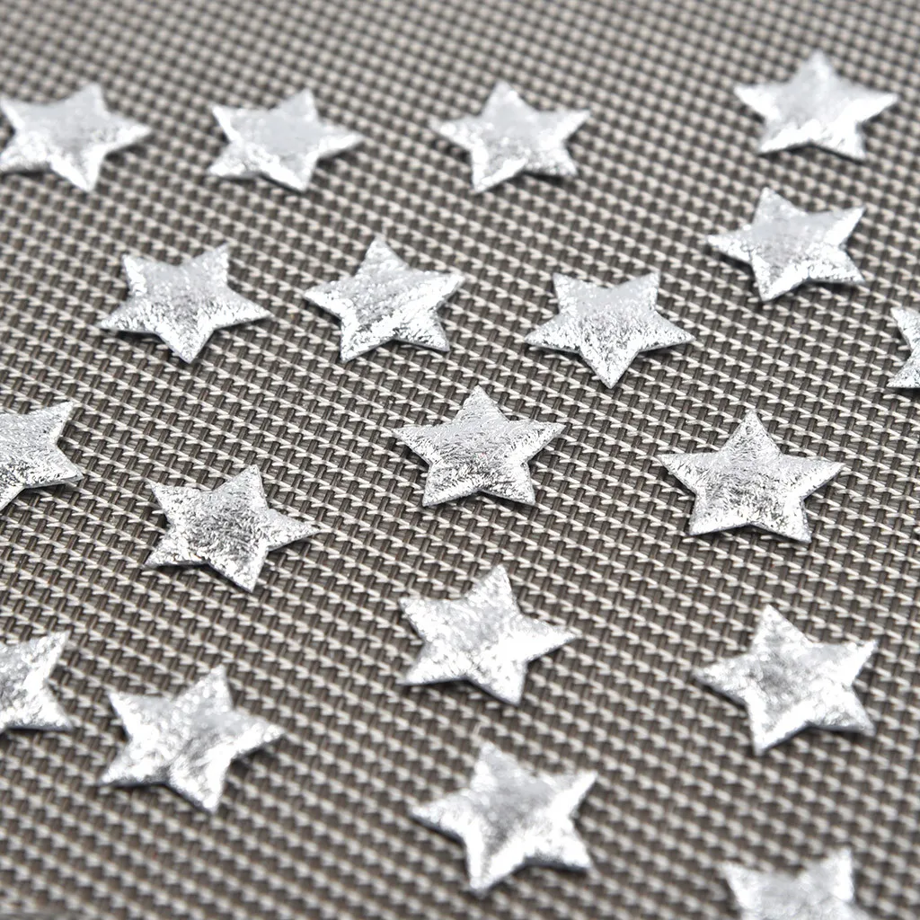 

100pc Gold Powder Lightweight Christmas Tree Five-pointed Star Silver Cloth Christmas Confetti Home Decoration 2cm Festival Cute