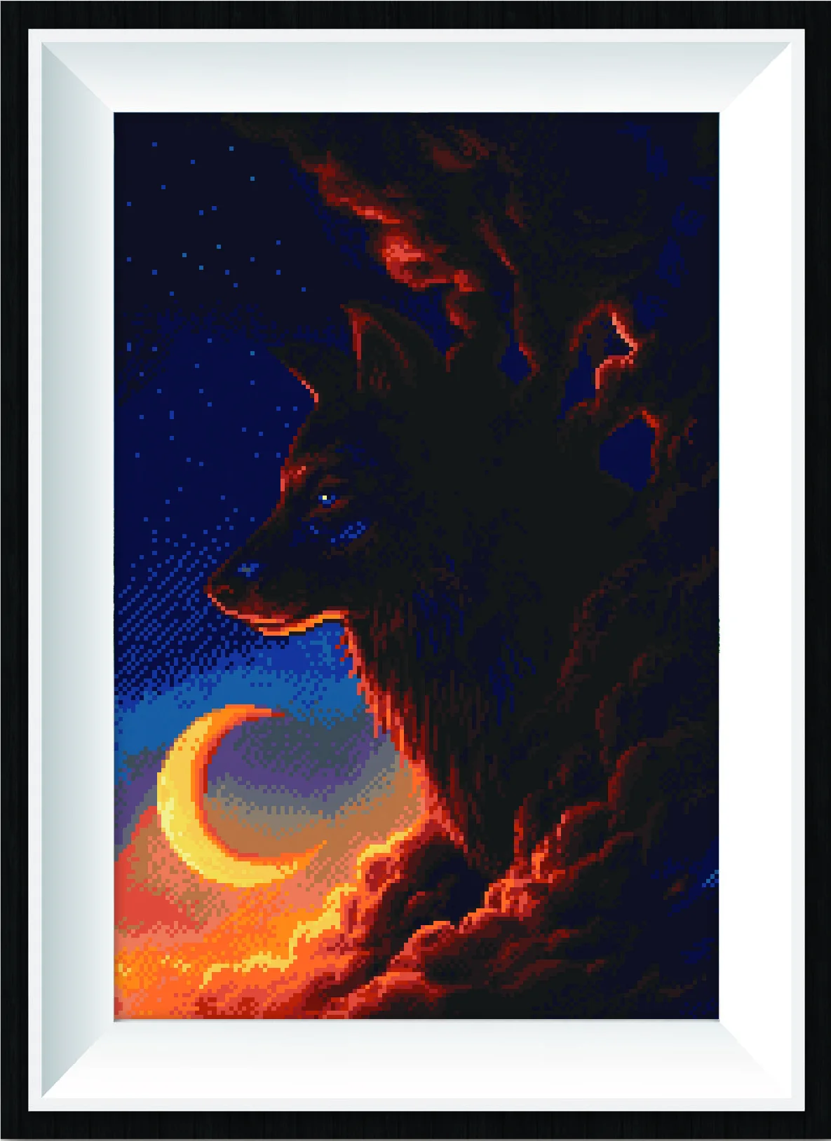 

5D AB Алмазная картина высокого качества кристальная вышивка Sundown лунный светильник портрет волка Вышивка крестом мозаичная вышивка бисером ...