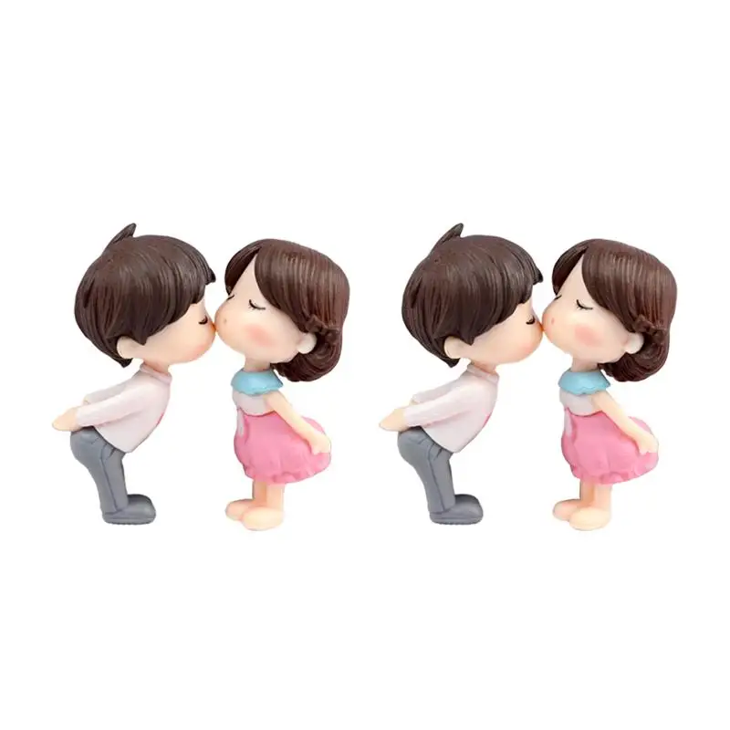 2 пары кукольных украшений Kiss DIY микро Ландшафтный торт Топпер украшения для