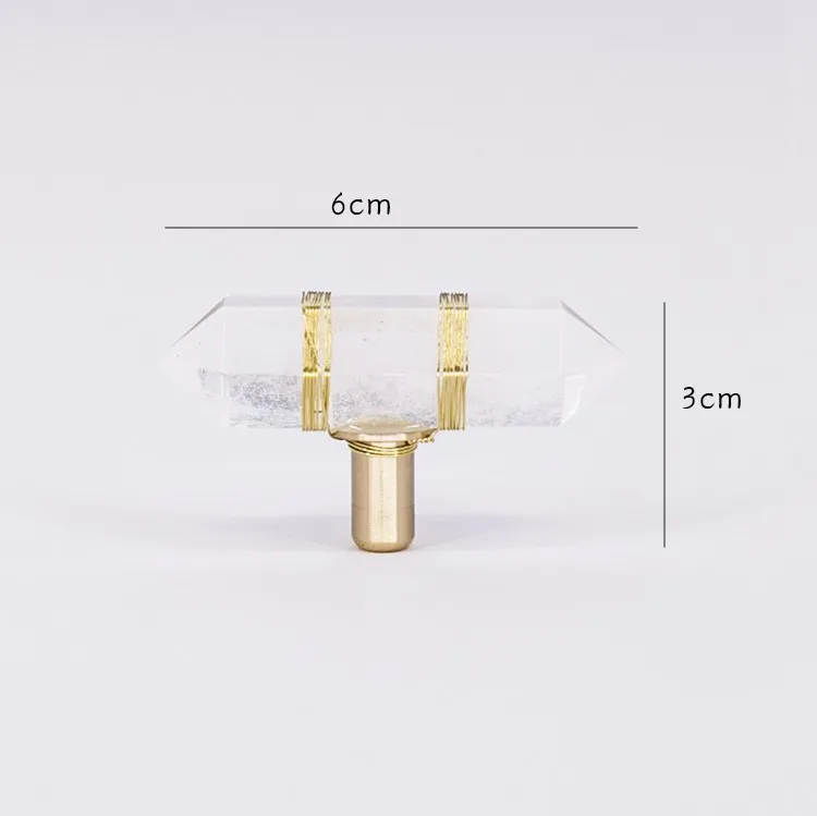 Роскошные медные ручки розовый и прозрачный натуральный кристалл ручка латунные