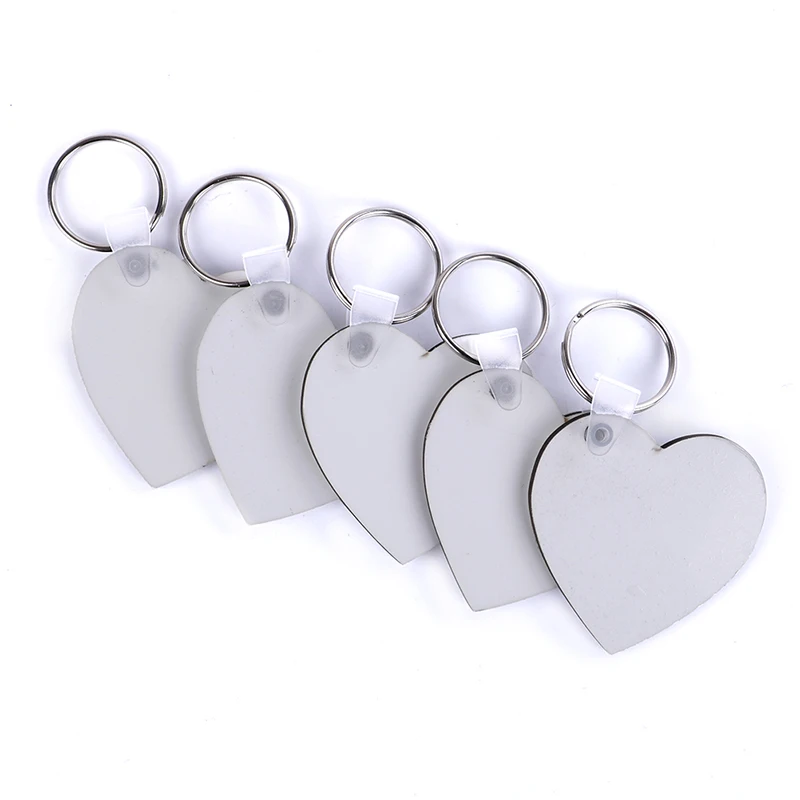 10PCS Wood Painting Key Ring Craft DIY Accessories Gift Heart Blank MDF Board Sublimation Printing Chains | Автомобили и