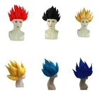 Хит продаж; Аниме Короткие Небесно синего, красного, черного цвета желтого цвета золотой парик для косплея Для Карнавальный костюм для маленьких детей парики для вечеринок на Хэллоуин косплей волос