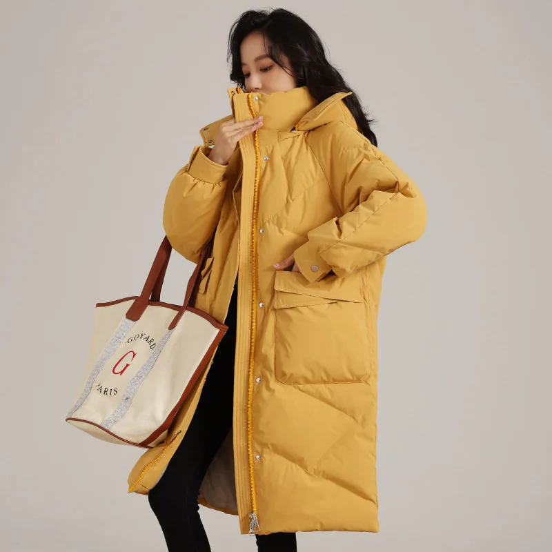 2021 зимняя 90% белая утка Женская длинная пуховая куртка гусиное перо пальто