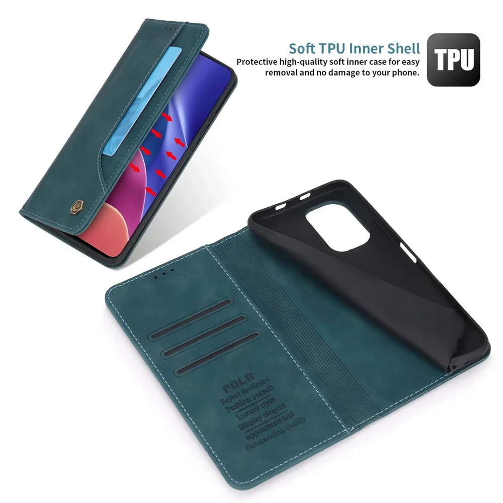 Чехол-книжка для Xiaomi Poco F3 Redmi K40 Pro Plus кожаный магнитный с отделением карт - купить