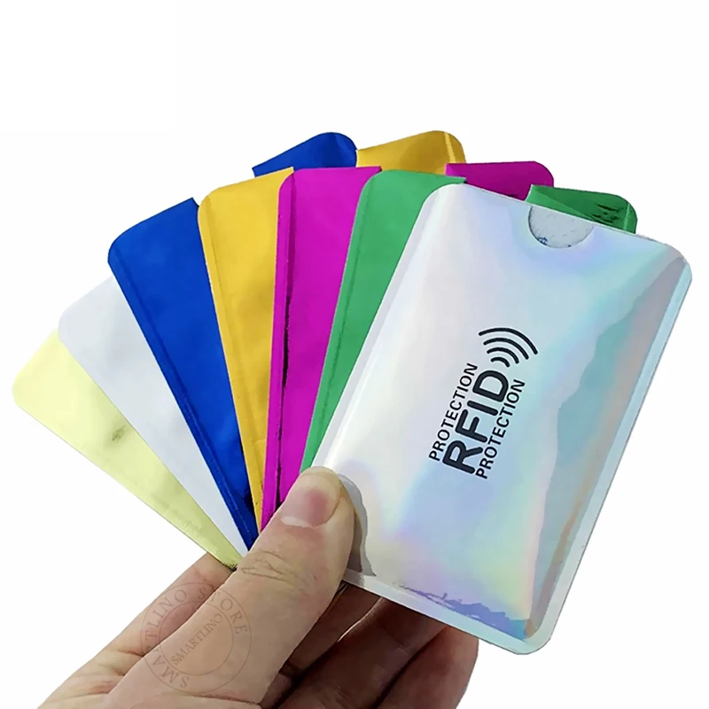 AIEX 2 Pack RFID Blocking Card NFC Contactless Cards Protection RFID Credit Card Protector Anti-scan Security RFID Blocking Cards Sleeves for Passport ID Card 
