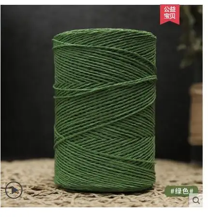 green 500 г/рулон ручного вязания пряжа соломенные из пальмового волокна веревка мягкая пряжа для вязания крючком пряжа для ручной работы летняя шляпа материал поставщик - Цвет: green