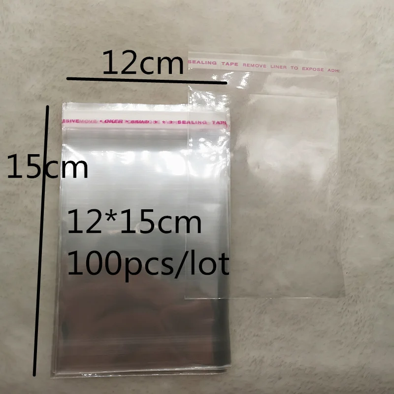 4x6-14x14cm различные модели герметичные полиэтиленовые пакеты прозрачные Opp пластиковые пакеты самоклеющиеся уплотнения ювелирных изделий делая мешок - Цвет: 12x15cm